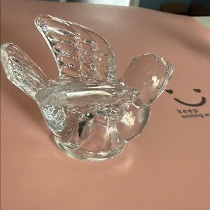 Elegant Clear Glass Bird Figurine